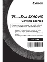 Canon Powershot SX40 HS Getting Started предпросмотр