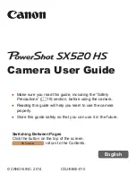 Предварительный просмотр 1 страницы Canon Powershot SX520 HS User Manual