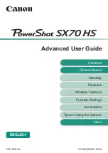 Предварительный просмотр 1 страницы Canon PowerShot SX70 HS Advanced User'S Manual