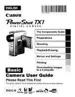 Preview for 1 page of Canon PowerShot TX1 - Digital Camera - Compact User Manual