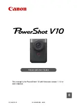 Предварительный просмотр 1 страницы Canon PowerShot V10 Advanced User'S Manual