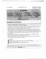 Предварительный просмотр 1 страницы Canon Prima Super 150U Instructions Manual