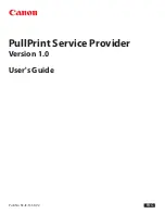 Canon Pull Print Service Provider Version 1.0... User Manual preview