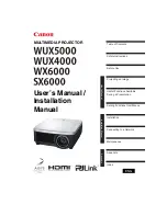 Canon REALiS WUX4000 Pro AV User And Installation Manual preview