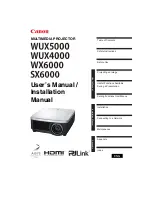 Предварительный просмотр 1 страницы Canon REALiS WUX4000 Pro AV User And Installation Manual