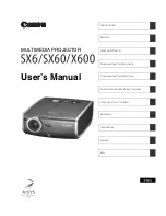 Canon REALiS X600 User Manual preview