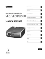 Предварительный просмотр 1 страницы Canon REALiS X600 User Manual