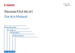 Canon Remote FAX Kit-A1 Service Manual preview