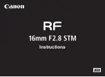 Предварительный просмотр 1 страницы Canon RF 16mm F2.8 STM Instructions Manual