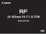 Предварительный просмотр 1 страницы Canon RF 24-105mm F4-7.1 IS STM Instructions Manual