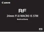 Preview for 1 page of Canon RF 24mm F1.8 MACRO IS STM Instructions Manual