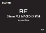 Preview for 1 page of Canon RF 35mm F1.8 MACRO IS STM Instructions Manual