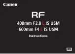 Preview for 1 page of Canon RF 400mm f/2.8 L IS USM Instructions Manual