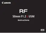 Canon RF 50mm F1.2 L USM Instructions Manual preview