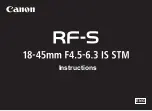 Canon RF-S 18-45mm F4.5-6.3 IS STM Instructions Manual preview