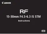 Preview for 1 page of Canon RF15-30mm F4.5-6.3 IS STM Instructions Manual