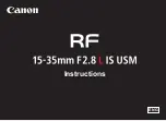 Canon RF15-35mm F2.8 L IS USM Instructions Manual preview