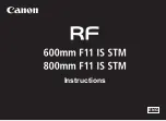 Предварительный просмотр 1 страницы Canon RF600mm F11 IS STM Instructions Manual