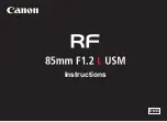 Предварительный просмотр 1 страницы Canon RF85/1.2 L USM Instructions Manual