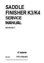 Preview for 1 page of Canon SADDLE FINISHER K3 Service Manual