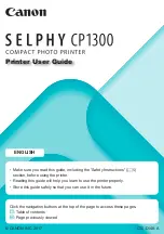 Preview for 1 page of Canon Selphy CP1300 User Manual