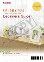 Предварительный просмотр 1 страницы Canon SELPHY ES30 Beginner'S Manual