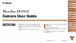 Preview for 1 page of Canon SX170 8410B001 User Manual