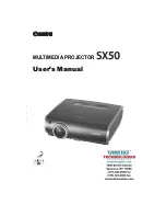 Preview for 1 page of Canon SX50 - REALiS SXGA+ LCOS Projector User Manual