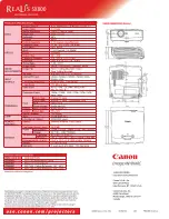 Preview for 2 page of Canon SX800 - REALiS SXGA+ LCOS Projector Product Specification