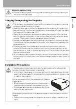 Preview for 19 page of Canon SX800 - REALiS SXGA+ LCOS Projector User Manual