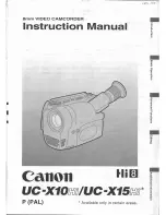 Canon UC X 15 Hi Instruction Manual предпросмотр