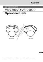 Предварительный просмотр 1 страницы Canon VB-C500D Operation Manual