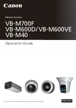 Canon VB-M40 Operation Manual preview