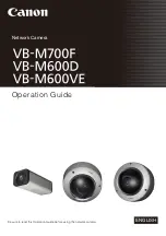 Preview for 1 page of Canon VB-M600D Operation Manual