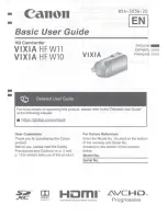 Canon VIXIA HF W11 Basic User'S Manual preview