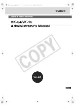 Canon VK-16 v2.1 Administrator'S Manual preview