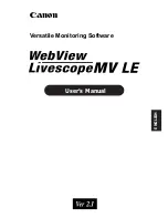 Canon WebView Livescope MV Ver. 2.1 LE User Manual preview