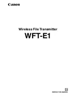 Canon WFT-E1 Instruction Manual preview
