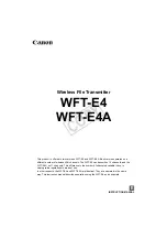 Canon WFT-E4A Instruction Manual preview