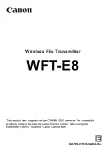 Предварительный просмотр 1 страницы Canon WFT-E8 Instruction Manual