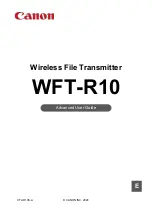 Предварительный просмотр 1 страницы Canon WFT-R10 Advanced User'S Manual