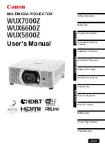 Preview for 1 page of Canon WUX5800Z User Manual