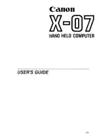 Preview for 2 page of Canon X-07 User Manual