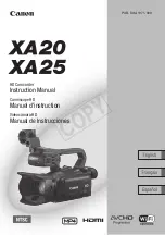 Canon XA20 Instruction Manual preview