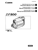 Preview for 1 page of Canon ZR 800 - Camcorder - 680 KP Instruction Manual