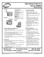 Canon ZR 800 - Camcorder - 680 KP Operating Manual preview