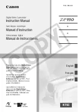 Предварительный просмотр 1 страницы Canon ZR950 A Instruction Manual