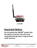 Preview for 2 page of Cansec AIR-485 Installation Manual