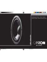 Canton ACTIVE SUBWOOFER Manual preview