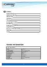 Preview for 2 page of Canvac Q Air CLF3301X User Manual